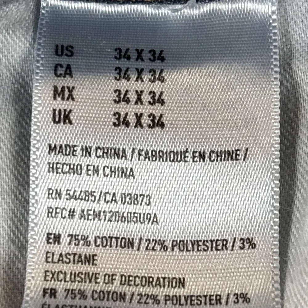 American Eagle Outfitters Original Slim Straight Men Jeans Size 34x34 Distressed